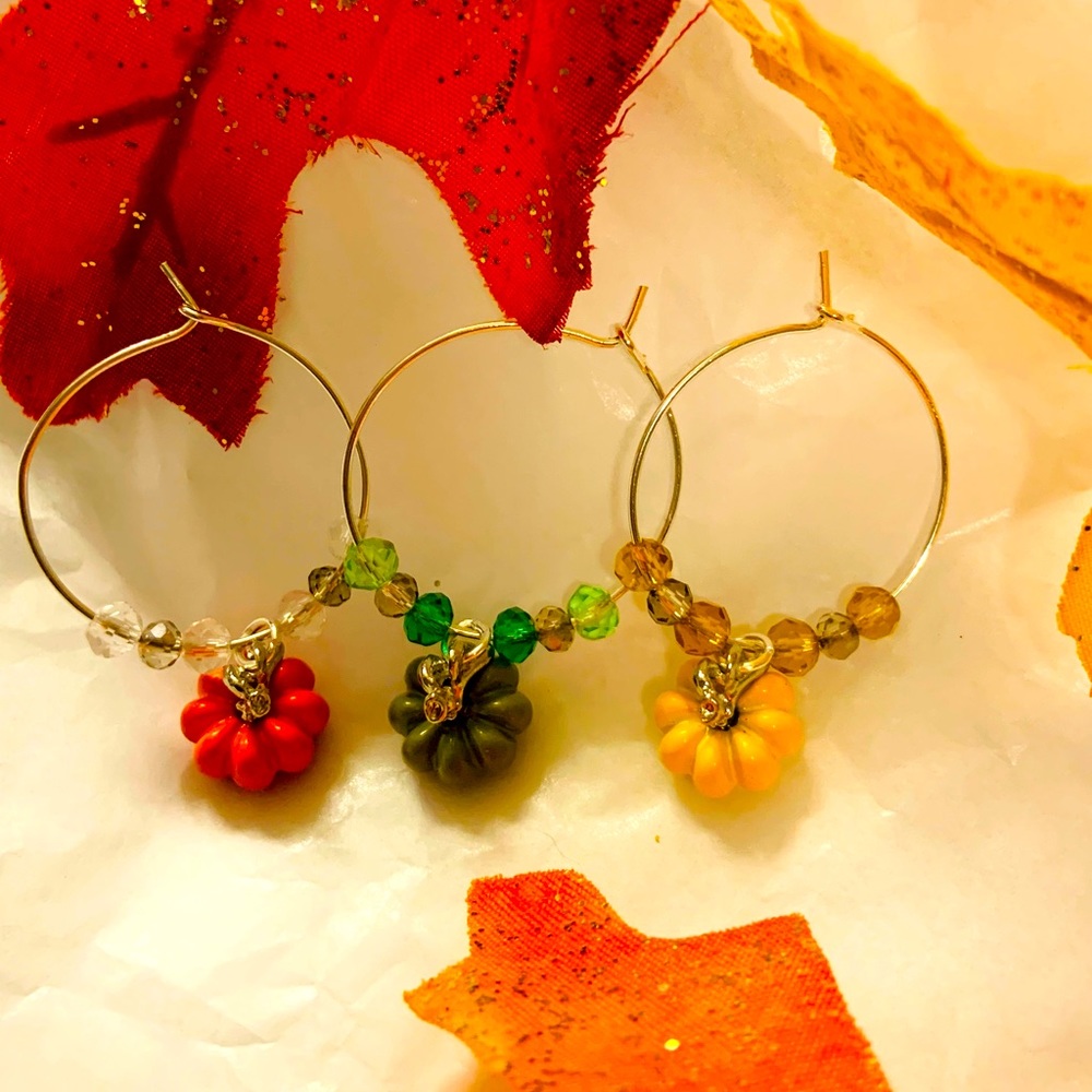 Fall wine glass charms